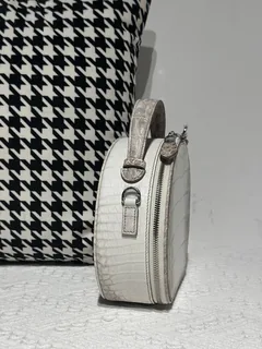 Crocodile Leather Himalayan Matte Nile Silver Hardware Round Bag WCB241 image 5