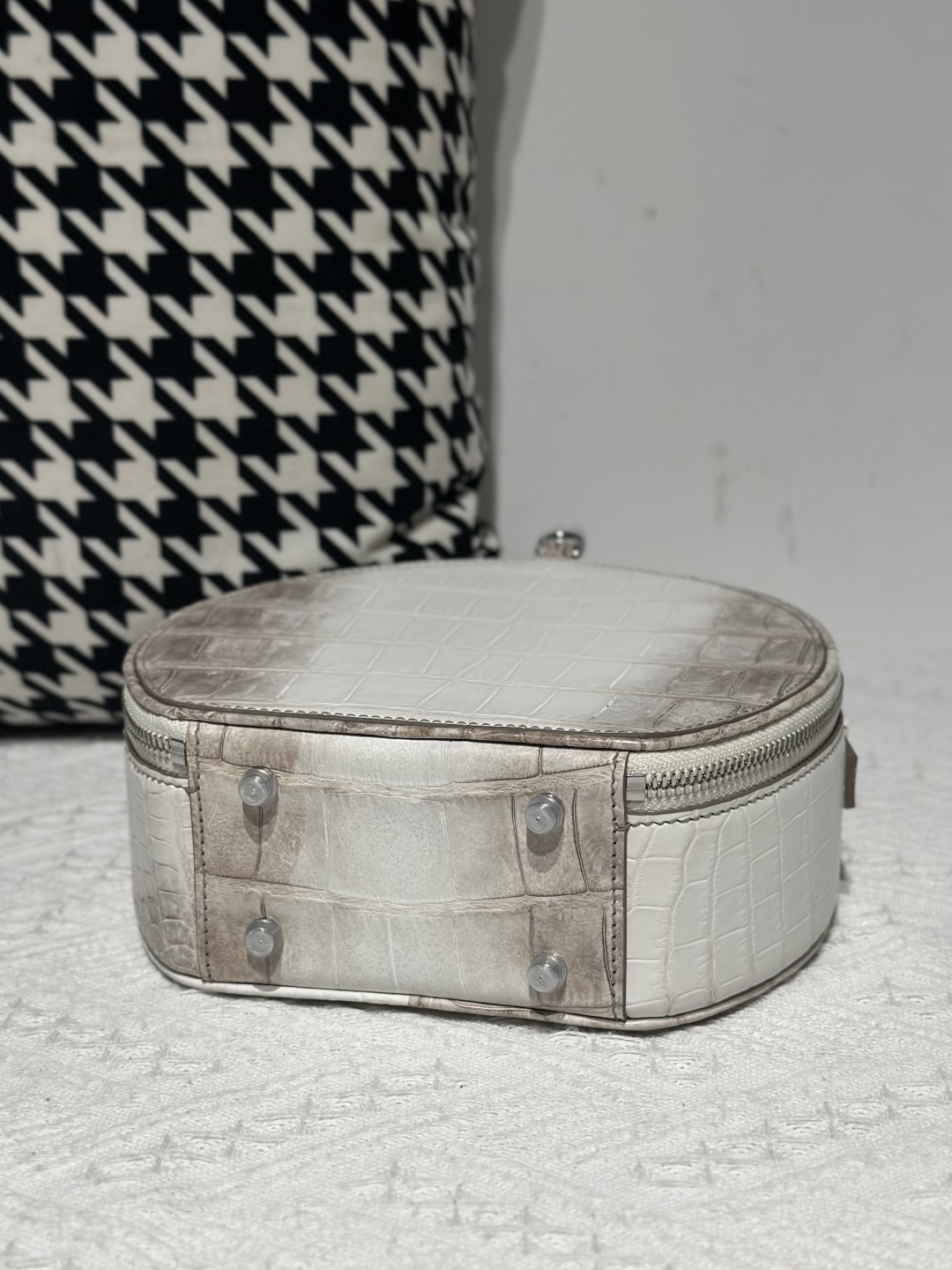 Crocodile Leather Himalayan Matte Nile Silver Hardware Round Bag WCB241 photo 6