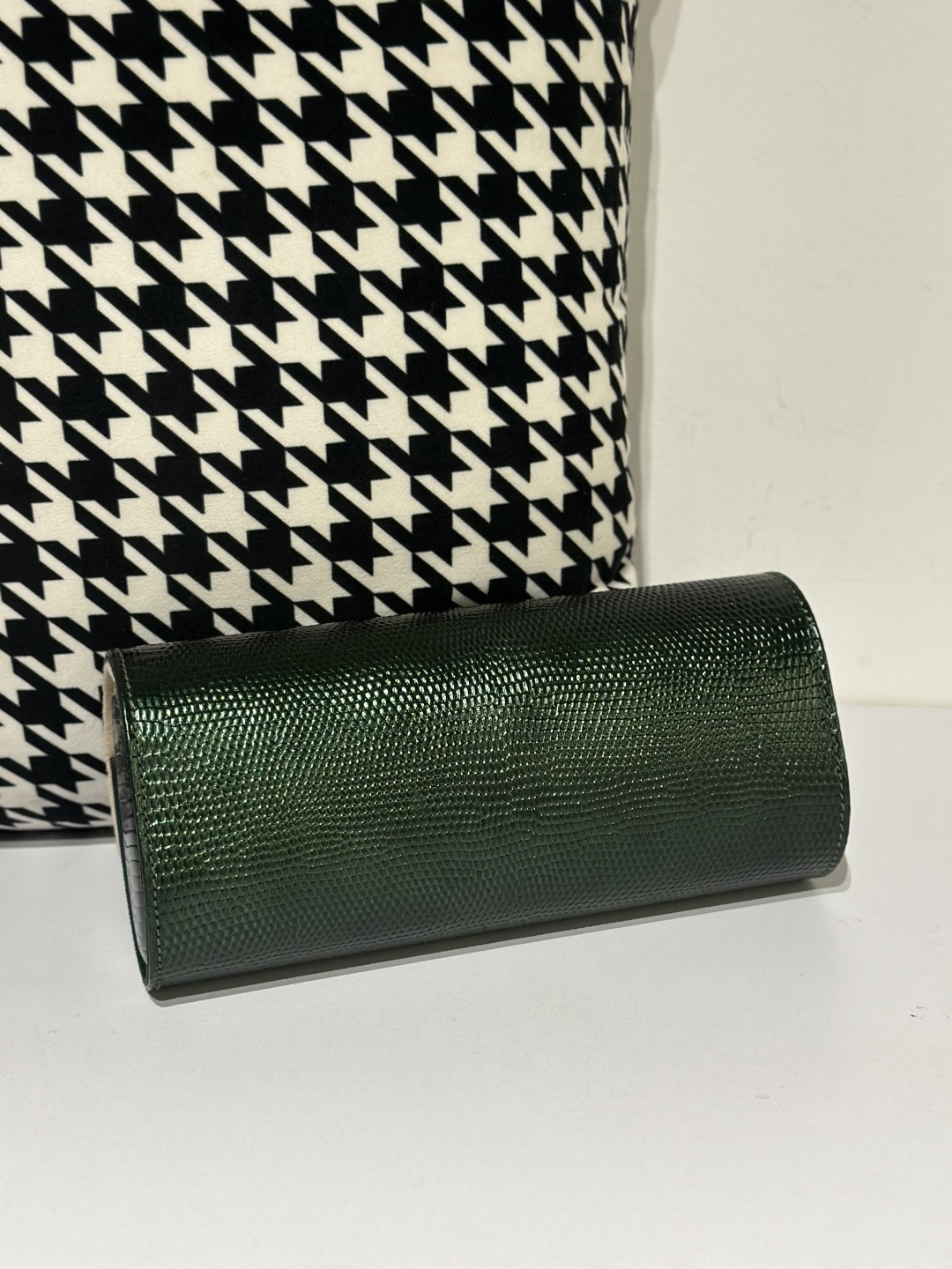 Lizard Leather Pine Green 22cm Silver Hardware Watch Box WLA002 photo 2