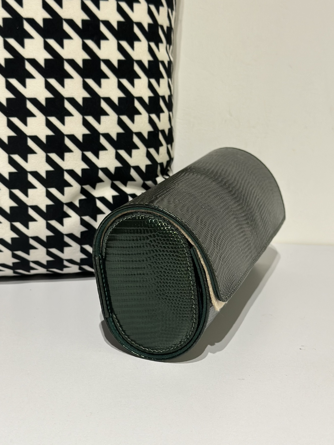 Lizard Leather Pine Green 22cm Silver Hardware Watch Box WLA002 photo 5