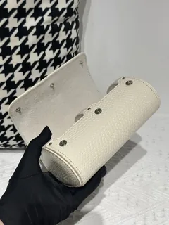 Lizard Leather Ivory 15cm Silver Hardware Watch Box WLA004 image 6