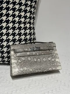 Lizard Leather Natural Pattern Silver Hardware Series I Flap Shoulder Bag WLB006 image 1