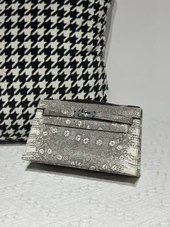 Lizard Leather Natural Pattern Silver Hardware Series I Flap Shoulder Bag WLB006 image 2