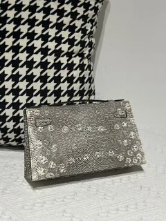 Lizard Leather Natural Pattern Silver Hardware Series I Flap Shoulder Bag WLB006 image 3