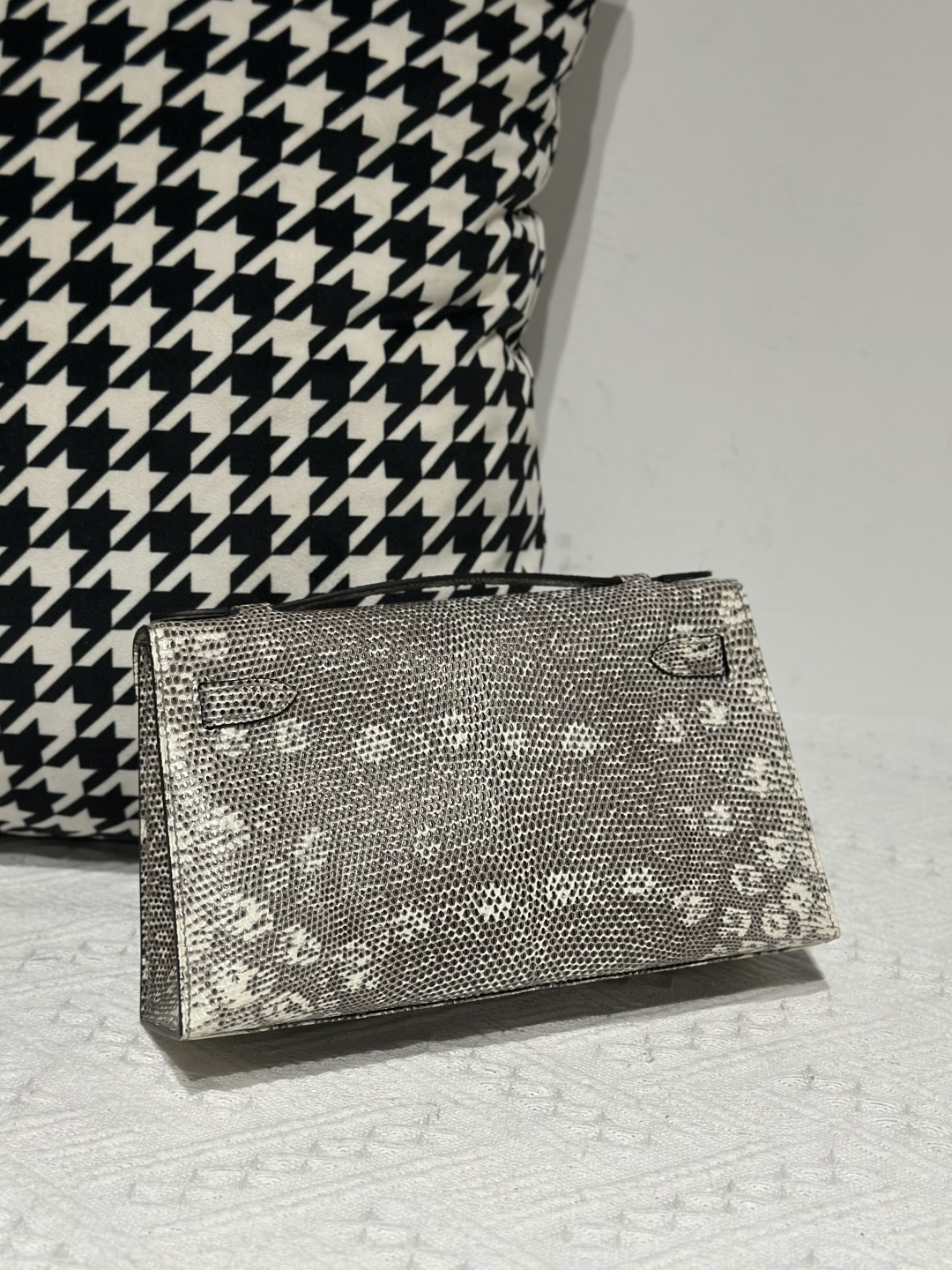 Lizard Leather Natural Pattern Silver Hardware Series I Flap Shoulder Bag WLB006 photo 3