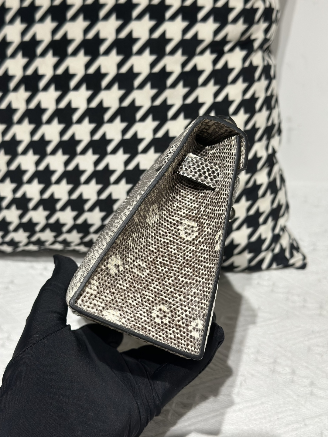 Lizard Leather Natural Pattern Silver Hardware Series I Flap Shoulder Bag WLB006 photo 5