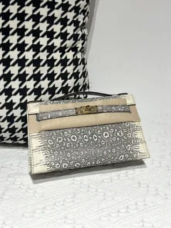 Lizard Leather Natural Pattern Gold Hardware Series I Flap Shoulder Bag WLB007 image 1