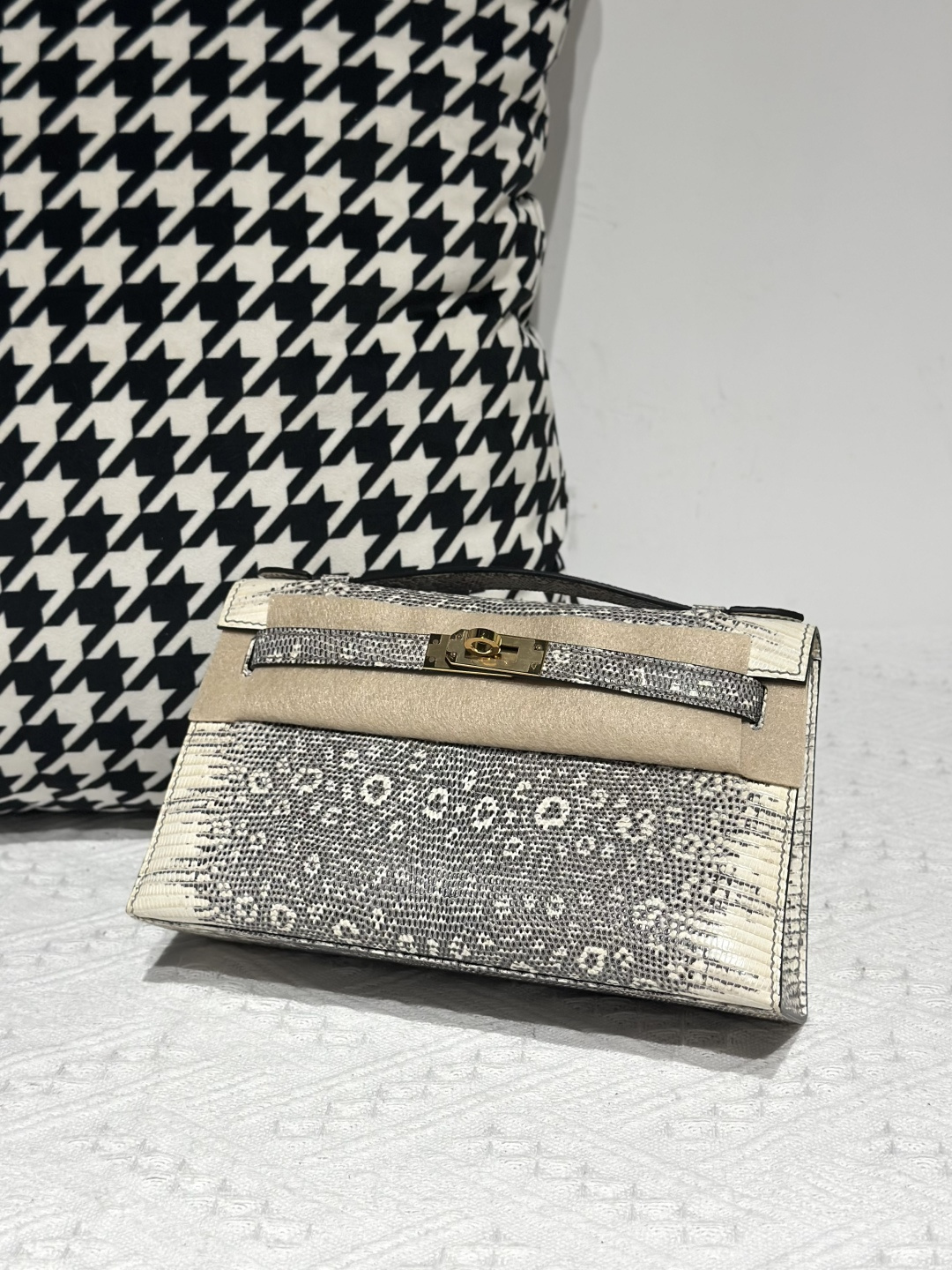 Lizard Leather Natural Pattern Gold Hardware Series I Flap Shoulder Bag WLB007 image 2