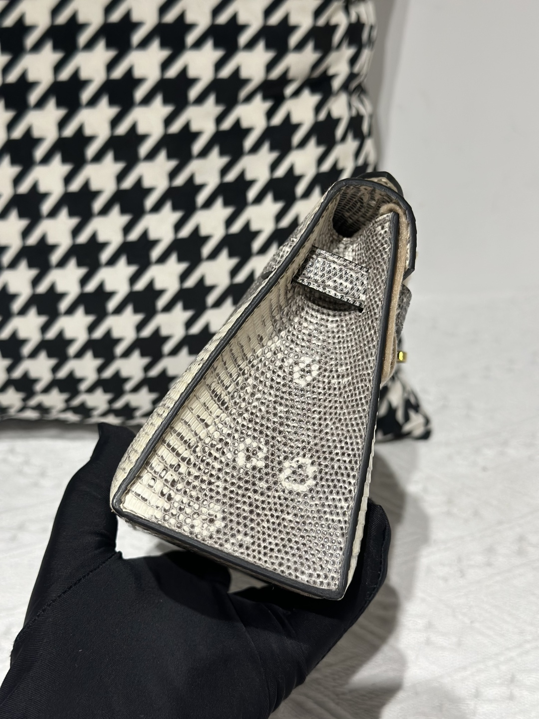 Lizard Leather Natural Pattern Gold Hardware Series I Flap Shoulder Bag WLB007 image 5