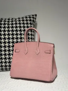 Lizard Leather Sakura Pink 25cm Silver Hardware Top Handle Tote Bag WLB009 image 3