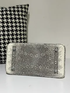 Lizard Leather 30cm Natural Pattern Silver Hardware Top Handle Tote Bag WLB019 image 6