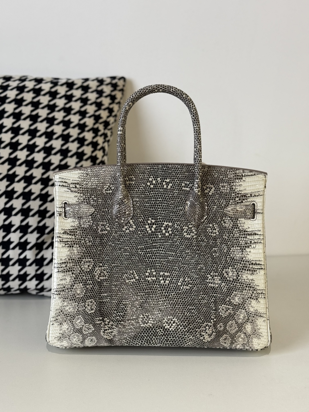 Lizard Leather 30cm Natural Pattern Top Handle Tote Bag WLB020 photo 3