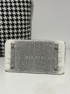 Lizard Leather 30cm Natural Pattern Silver Hardware Top Handle Tote Bag WLB021 image 6