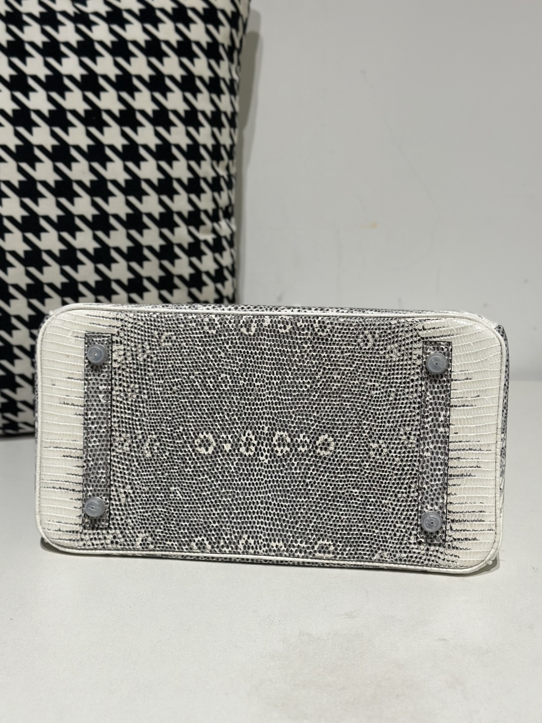Lizard Leather 30cm Natural Pattern Silver Hardware Top Handle Tote Bag WLB021 photo 6