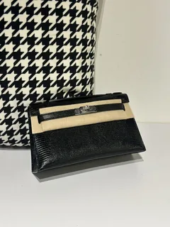 Lizard Leather Black Silver Hardware Series I Flap Shoulder Bag WLB027 image 1