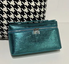 Lizard Leather Peacock Blue 19cm Silver Hardware Top Handle Bag WLB036 image 2