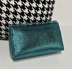 Lizard Leather Peacock Blue 19cm Silver Hardware Top Handle Bag WLB036 image 3
