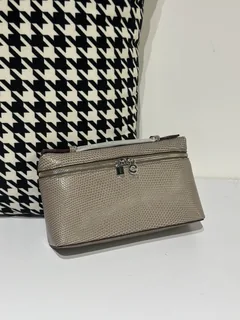 Lizard Leather Khaki 19cm Silver Hardware Top Handle Bag WLB053 image 1