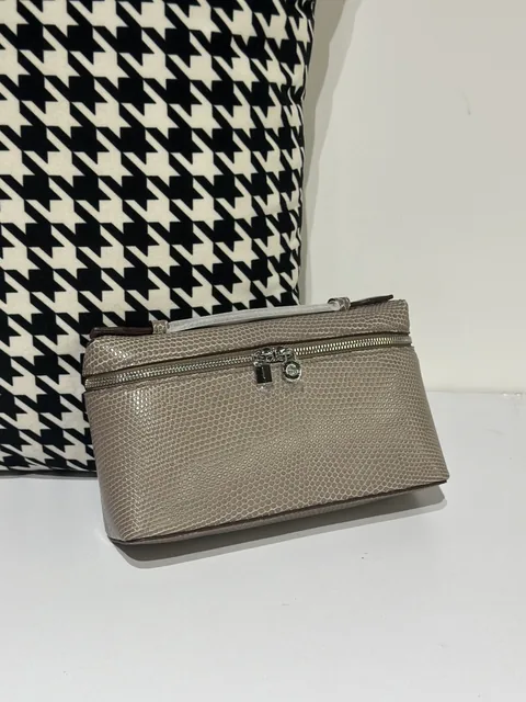 Lizard Leather Khaki 19cm Silver Hardware Top Handle Bag WLB053