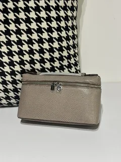 Lizard Leather Khaki 19cm Silver Hardware Top Handle Bag WLB053 image 2