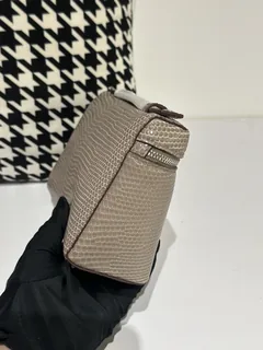 Lizard Leather Khaki 19cm Silver Hardware Top Handle Bag WLB053 image 5