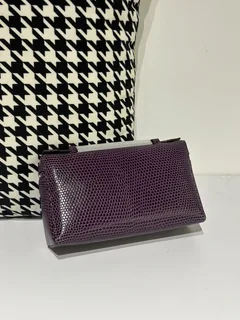 Lizard Leather Purple 19cm Silver Hardware Top Handle Bag WLB054 image 3