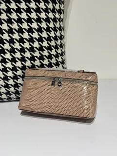 Lizard Leather Apricot 19cm Silver Hardware Top Handle Bag WLB056 image 2