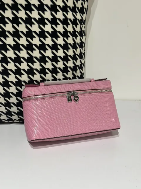 Lizard Leather Pink 19cm Silver Hardware Top Handle Bag WLB058