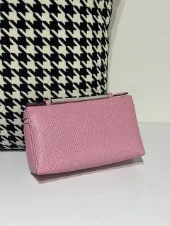 Lizard Leather Pink 19cm Silver Hardware Top Handle Bag WLB058 image 3