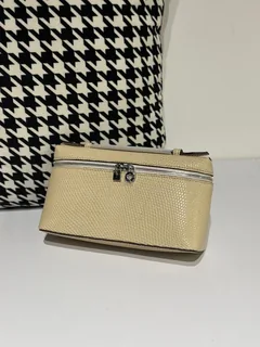 Lizard Leather Cream 19cm Silver Hardware Top Handle Bag WLB059 image 2