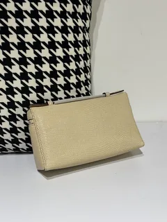 Lizard Leather Cream 19cm Silver Hardware Top Handle Bag WLB059 image 3