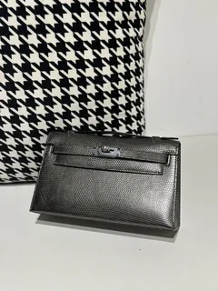 Lizard Leather Gray Silver Hardware Series I Flap Shoulder Bag WLB063 image 2