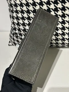 Lizard Leather Gray Silver Hardware Series I Flap Shoulder Bag WLB063 image 6