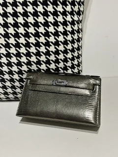 Lizard Leather Antique Bronze Silver Hardware Series I Flap Shoulder Bag WLB064 image 2