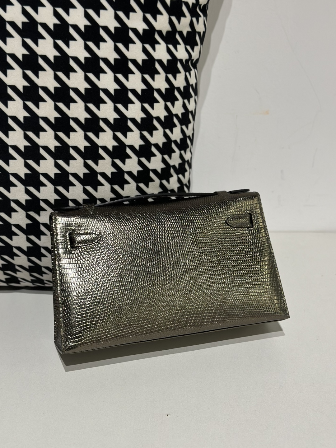 Lizard Leather Antique Bronze Silver Hardware Series I Flap Shoulder Bag WLB064 photo 3