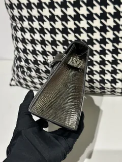 Lizard Leather Antique Bronze Silver Hardware Series I Flap Shoulder Bag WLB064 image 4
