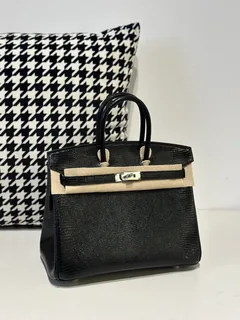 Lizard Leather Black 25cm Silver Hardware Top Handle Tote Bag WLB067 image 2
