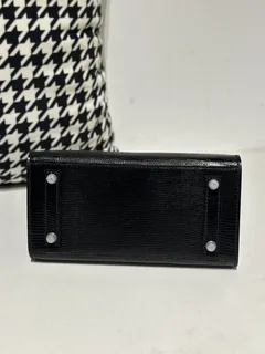 Lizard Leather Black 20cm Silver Hardware Top Handle Tote Bag WLB070 image 6