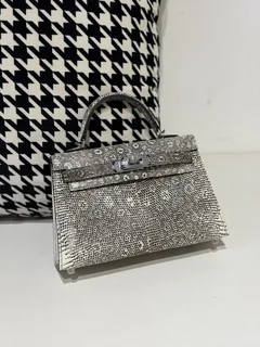 Lizard Leather Natural Pattern Silver Hardware Series II Top Handle Bag WLB071 image 2