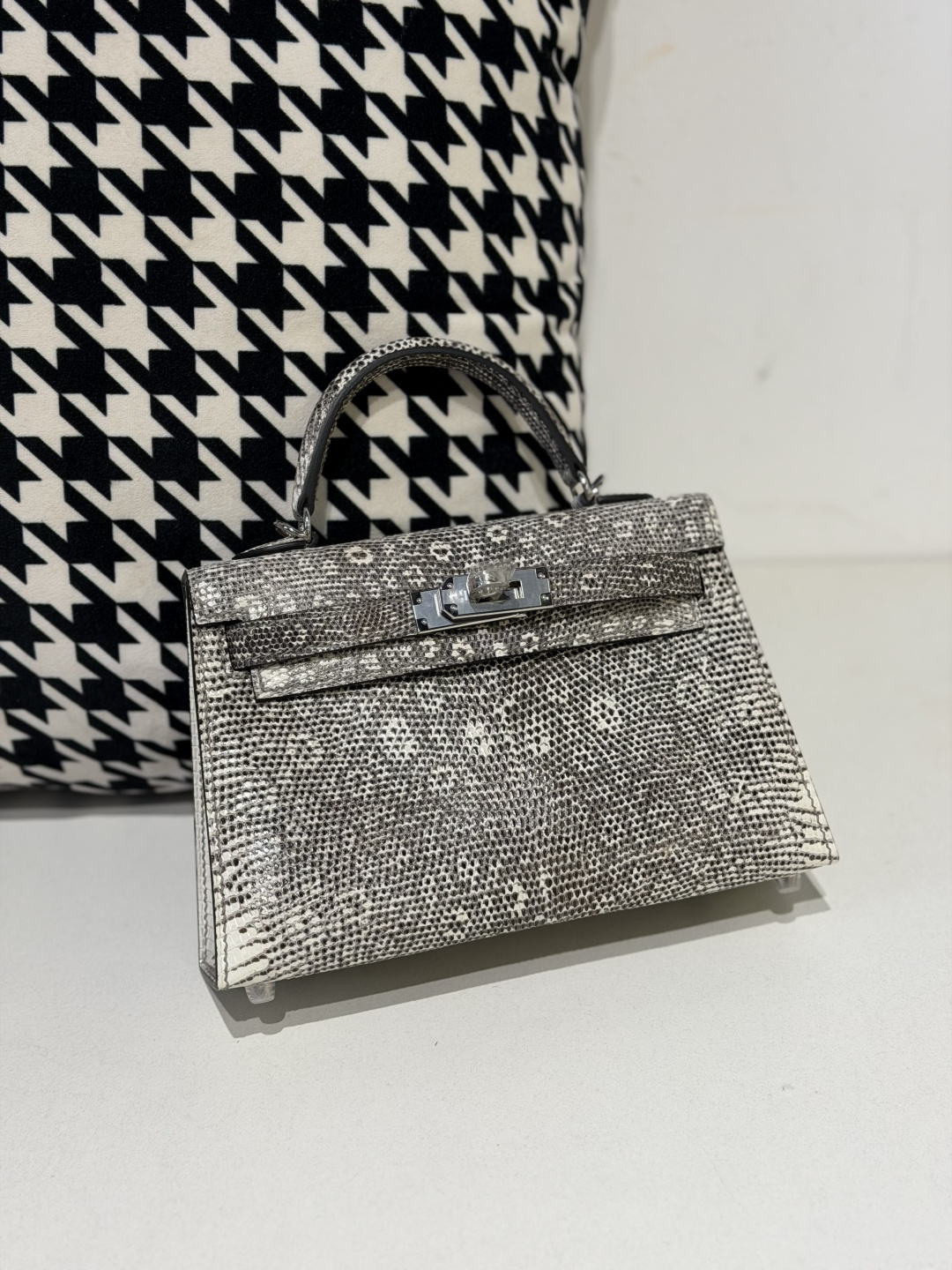 Lizard Leather Natural Pattern Silver Hardware Series II Top Handle Bag WLB071 photo 2