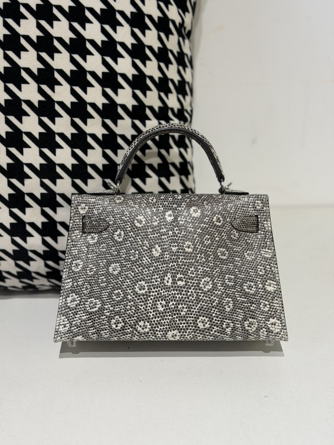 Lizard Leather Natural Pattern Silver Hardware Series II Top Handle Bag WLB071 photo 3