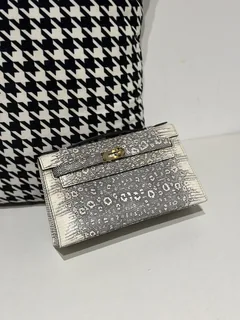 Lizard Leather Natural Pattern Gold Hardware Series I Flap Shoulder Bag WLB072 image 1