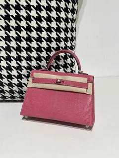 Lizard Leather Candy Pink Silver Hardware Series II Top Handle Bag WLB073 image 2