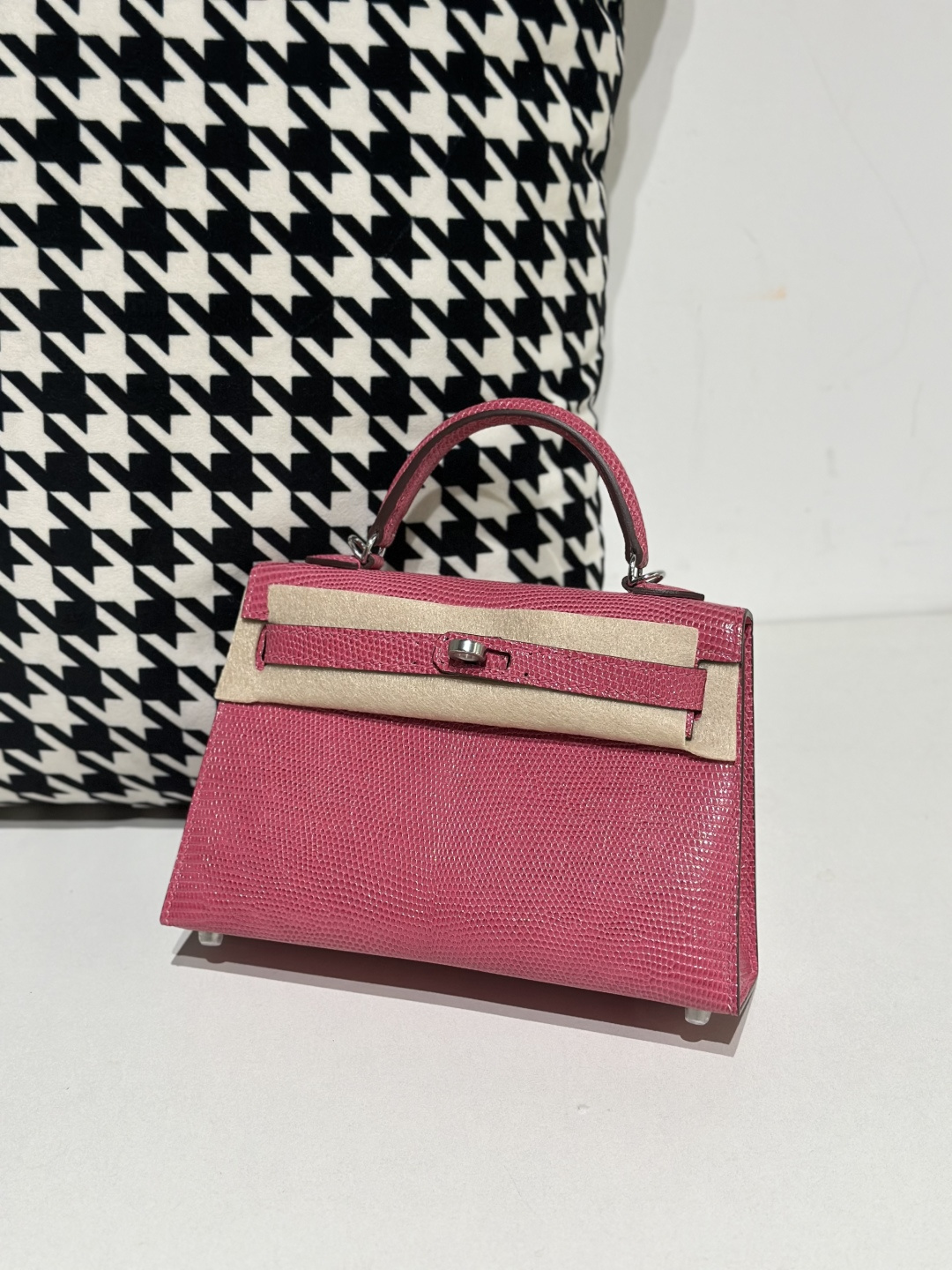 Lizard Leather Candy Pink Silver Hardware Series II Top Handle Bag WLB073 image 2