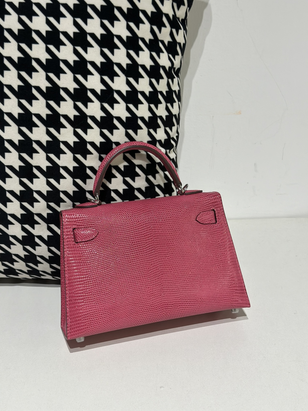 Lizard Leather Candy Pink Silver Hardware Series II Top Handle Bag WLB073 image 3