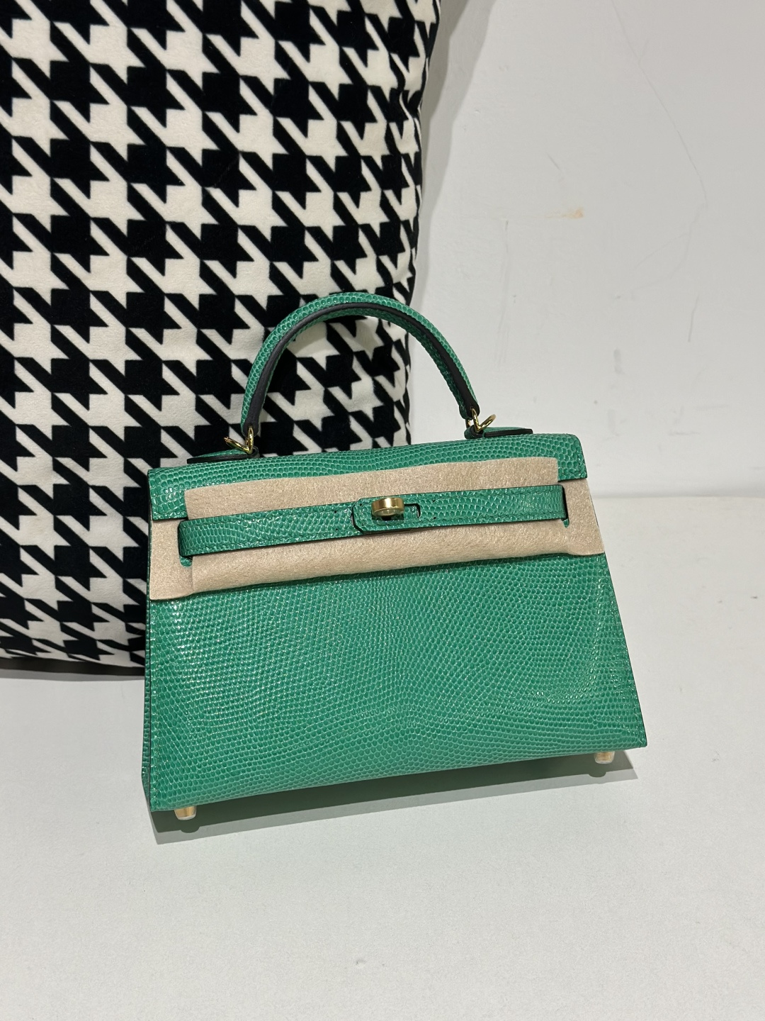 Lizard Leather Imperial Green Gold Hardware Series II Top Handle Bag WLB074