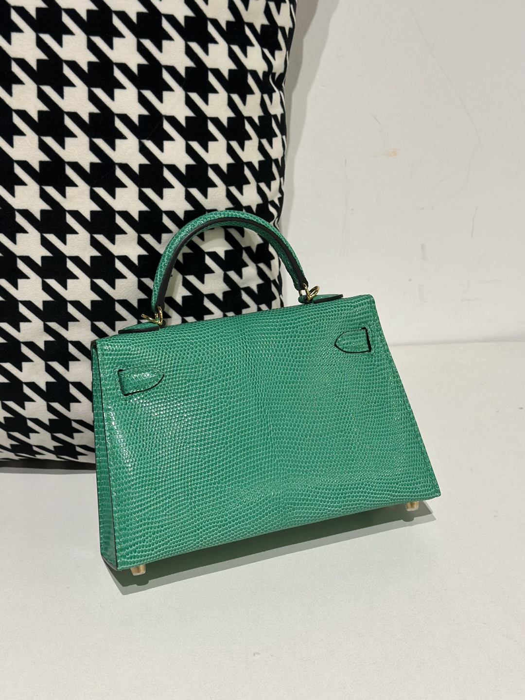 Lizard Leather Imperial Green Gold Hardware Series II Top Handle Bag WLB074 image 3