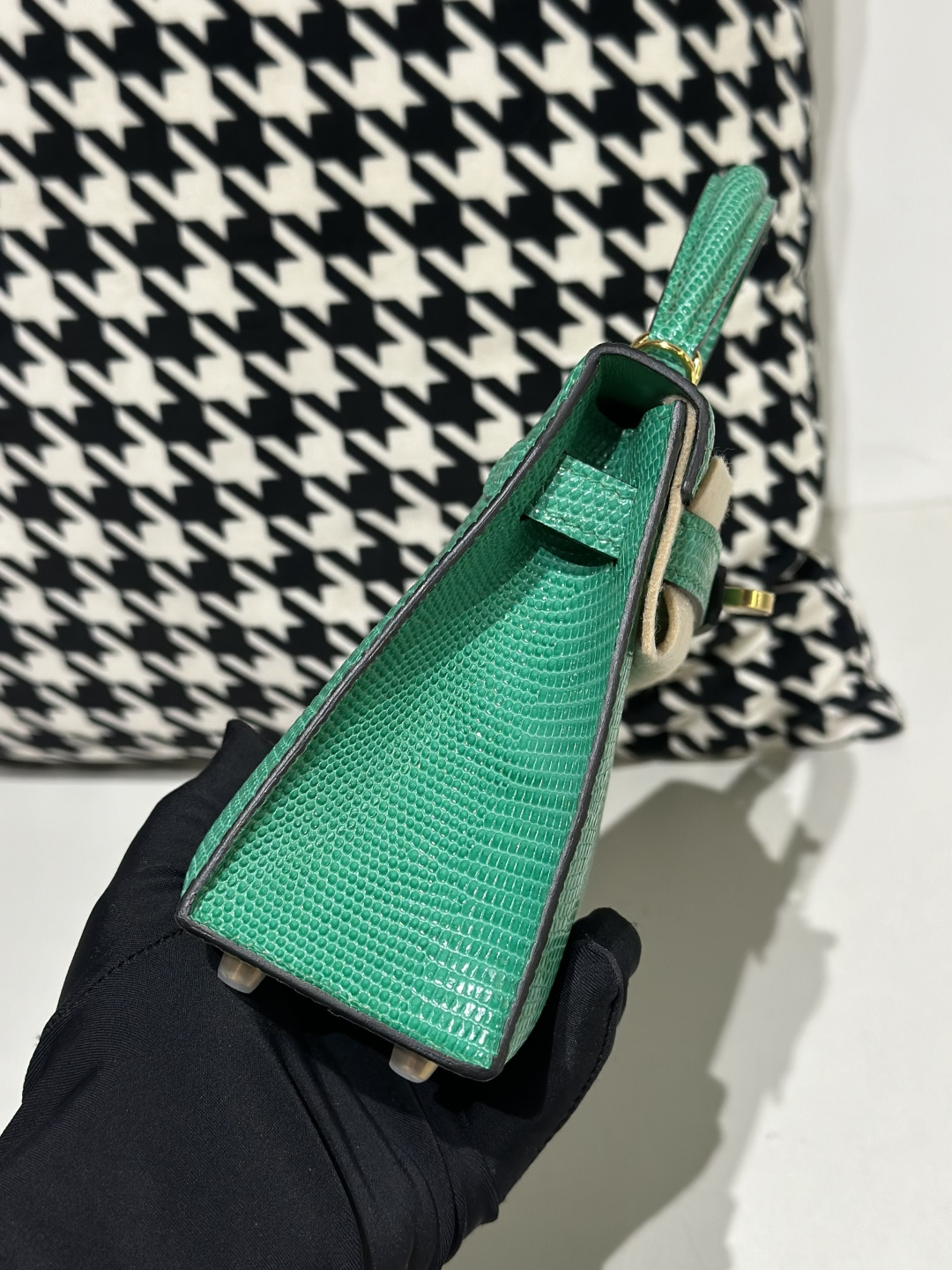 Lizard Leather Imperial Green Gold Hardware Series II Top Handle Bag WLB074 image 5
