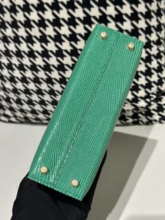 Lizard Leather Imperial Green Gold Hardware Series II Top Handle Bag WLB074 image 6