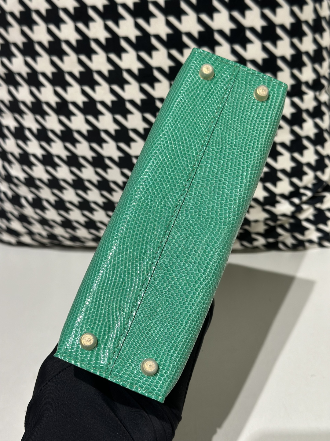 Lizard Leather Imperial Green Gold Hardware Series II Top Handle Bag WLB074 image 6